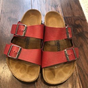 Size 38/7 RED Birkenstock sandals